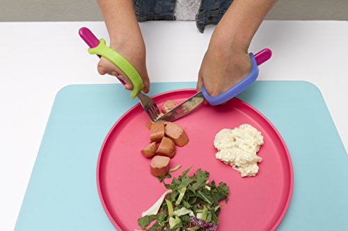 image for EazyHold Green Silicone Childrens Adaptive Aid for Eating Utensils, Wr