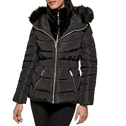 GUESS Women's Outerwear coat,BLACK,S