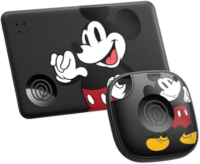 x Disney Tile - Starter Pack - Localizzatori, cerca oggetti e tracker Bluetooth per chiavi, portafogli e altro. Compatibile con iOS e Android. Trova telefono. Pacchetto da 2 - Mickey