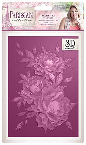 Crafter's Companion PARPETR Parisian Embossing Folder 5"X7"-Peony Trio