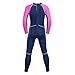 NATYFLY Kids Wetsuit, 2.5mm Neoprene Thermal Swimsuit, Full Wetsuit for Girls Boys and Toddler, Long Sleeve Kids Wet Suits for Swimming (Pink-2MM-Long Sleeve, 8)