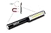 Aluminum Body COB LED Pocket Pen Light Inspection Work Light Flashlight with Rotating Magnetic Clip & Magnet Base Great for Camping Household Workshop Automobile (Alloy Black)