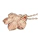 Scheppend Gold Plated Rose Flower Black Paint Rhinestone Crystal Pendant Necklace (Rose Gold)