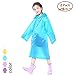 Silkclo 2 Pack Kids Children Rain Ponchos,Portable Reusable Raincoat with Hood and Sleeves,for Theme Parks, Sporting Events, Camping, Traveling, Concerts Or Some Emergencies (Blue)