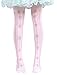 Hugme Womens sweet pink flowers stripped print lolita thigh-high stockings