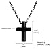 Xianli Wang Tiny Simple Cross Pendant for Thin Neck Women Stainless Steel Small Necklace (Black-Thin Neck Women)