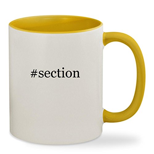#section - 11oz Hashtag Colored Inside & Handle Sturdy Ceramic Coffee Cup Mug, Yellow