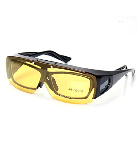 Agstum Fit Over Eyeglasses Polarized Night Driving Flip up Sunglasses Goggles