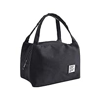 Sttech1 Insulated Canvas Box Perfect for Kids or Parents, Portable Moisture Resistant Cooler Food Tote Lunch Bags (Black 1)