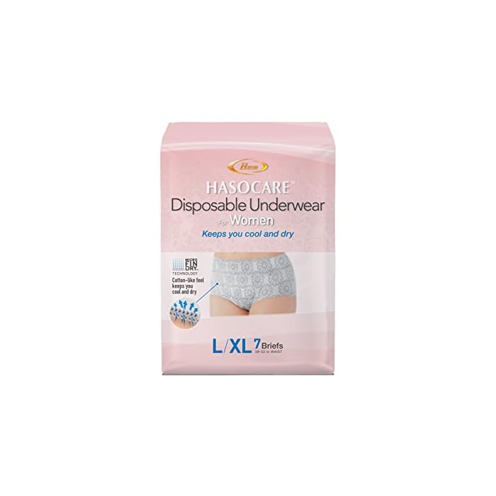 HASOCARE Disposable Moisture Wicking Briefs (Without pad) for Women 7 Count