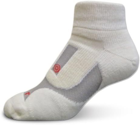 LifeSocks AirbornePlus Quarter, Above-Ankle Merino Socks with Seacell Active, White, Large