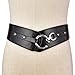 Talleffort Retro Women Wide Elastic Stretch Waist Belt Fashion cute women leather belts for women Black(Size M)