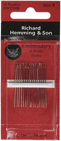 Hemming HEM235-8 15 Piece Needle Crewel Embroidery, Size 8