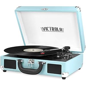 Victrola VSC-550BT-TQ Bluetooth Suitcase Turntable 3 Speed (Turquoise)