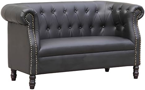 Designer Modern Chester Loveseat (Black)