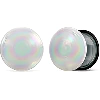 Ocean Jellyfish Glass Double Flared Ear Plugs / Tunnels - Blue Glass Stretching Jewelry For Gauged Ears