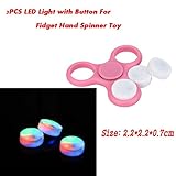 3PCS LED Light with Button For Fidget Hand Spinner，Tuscom Torqbar Finger Toy