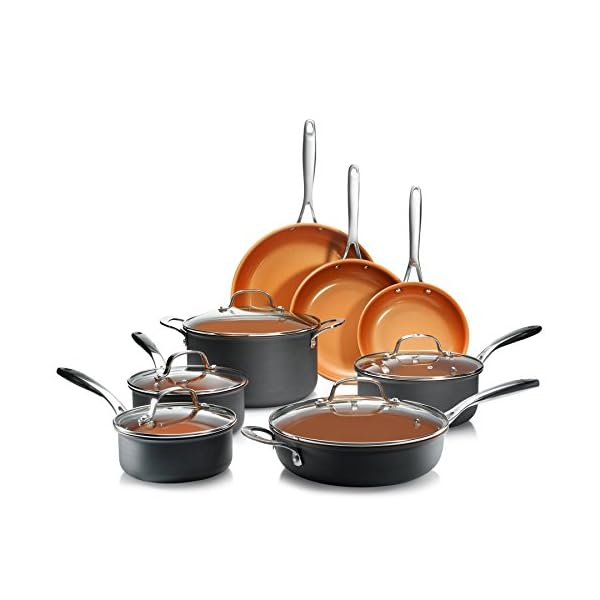 Gotham Steel Pro Pots and Pans Set Nonstick, 13 Pc Hard Anodized