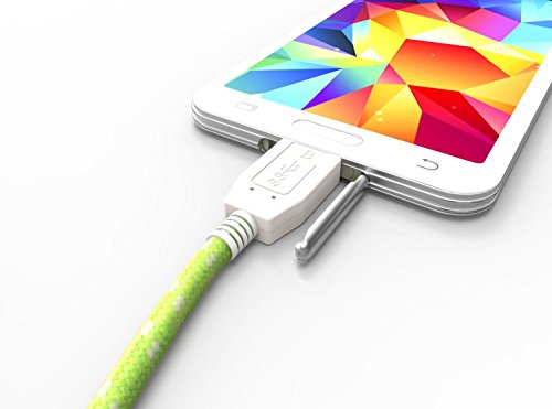Pawtec Rugged SuperSpeed USB 3.0 Type A Male to Micro-B Charge & Sync Data Cable 5 Gbps 3.3 Feet/1Meter Gold Plated for Smartphones, External Drives, Computer Devices and Peripherals (Lime Green) - Thumbnail 4