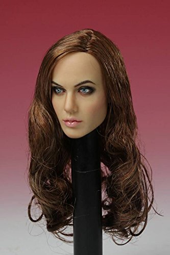 1/6 Scale Female Head Sculpt—Brown long curly hair
