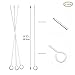 ChasBete Grilling Kabob Skewers Stainless Steel Needles 4 PCS Barbecue Roasting Sticks BBQ Forks and 6 PCS Metal Shish Kebab Skewers with Wooden Handle