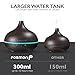 Fosmon Essential Oil Diffuser Dark Brown Wood, Wood Grain Ultrasonic 300mL/10oz Large Essential Oil Aroma Diffuser Cool-Mist Humidifier with 7 LED Mood for Aromatherapy