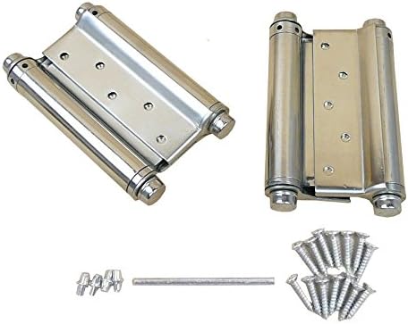 A Pair 4" Adjustable Double Action Spring Hinge Saloon Cafe Swing Door with Screws