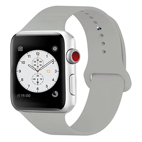 iDon Smart Watch Sport Band, Soft Silicone Replacement Sports Band for Apple Watch Band 38mm 2017 Series 3 Series 2 Series 1 (M/L, Brick Blue)