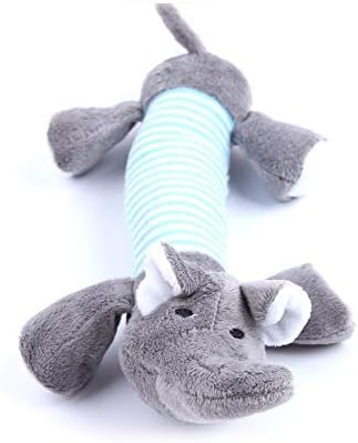 Naisidier Plush Toys For Puppies Pet Knot Rope Toy Squeaky Plush Chew Toys For Small Middle Large Dogs Puppies-Elephone Christmas Toy Gift Grey