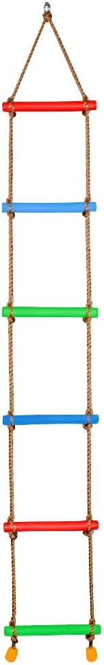 MARATTI Climbing Rope Ladder for Kids, Rainbow Climbing Ladder Hanging Rope Ladder for Indoor Play Set and Outdoor Tree House, Playground Swing Set and Ninja Slackline: Sports & Outdoors