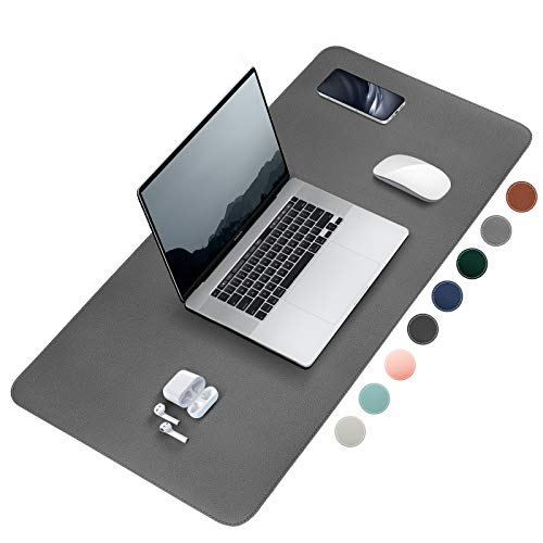 Tislly Leather Desk Pad, Desk Protector with Sewing Edge, Desk Mat for Writing, NonSlipped Desk