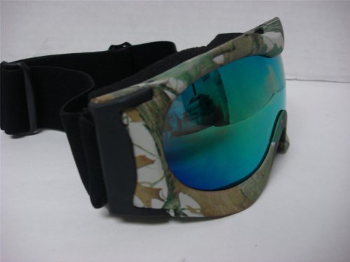 Motorcycle Motocross Off-road Ski Snowboard Race Goggles Green Camo tinted Youth size