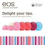 EOS ORGANIC LIP BALM 6 PACK 2 STRAWBERRY SORBET 1 POMEGRANATE RASPBERRY 2 SUMMER FRUIT 1 BLUEBERRY ACAI