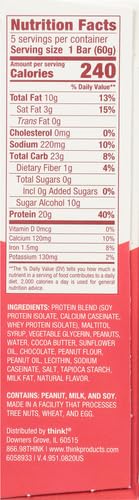 THINK THIN CHUNKY PEANUT BUTTER, 5 BARS