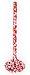 Enamelware Ladle, 12 inch, Red/White Splatter