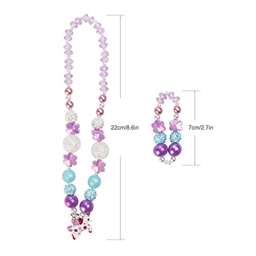 image for Brisk Cuteprn Bling Bling Unicorn Chunky Bubblegum Necklace, Unicorn F