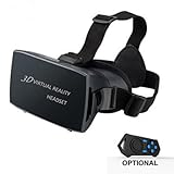 CreateGreat 3D Virtual Reality Headset 3D VR Glasses with Adjustable Head Strap for 3D Movies and Games, Better Than Google Cardboard, Compatible with Iphone and Android 4.7~6.0 Inch screen - Black