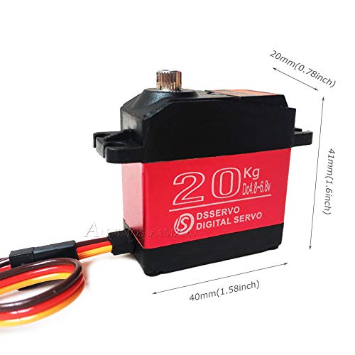 ANNIMOS Digital Servo 23.5KG/0.09S Stainless Steel Gear High Speed Waterproof Standard Baja Servos for 1:10 1:8 Scale RC Cars DS3218PRO -180 Degrees - Thumbnail 2