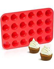 Silicone Muffin Pan Mini 24 Cups Cupcake Pan, Nonstick BPA Free Silicone Baking Pan 1 Pack