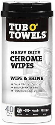 Tub O’ Towels Heavy Duty Chrome Wipes – Clean, Shine & Protect, 40 Count Wipes, TW40