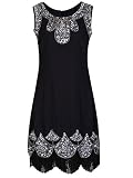 Vijiv Women's 1920s Vintage Embellished Sequin Beaded Flapper Evening Dress, Medium, Black