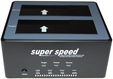 Zagall USB 3.0/eSATA - Dual Bay SATA Hard Drive Docking Station with Stand Alone Duplicator Support up to 6TB(Black)