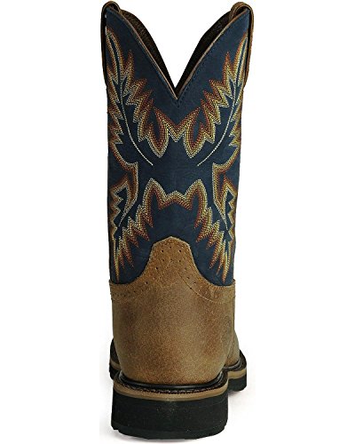 Justin Original Work Boots Men's Stampede Work Boot,Copper Kettle Rowdy/Steel Blue,11.5 EE US