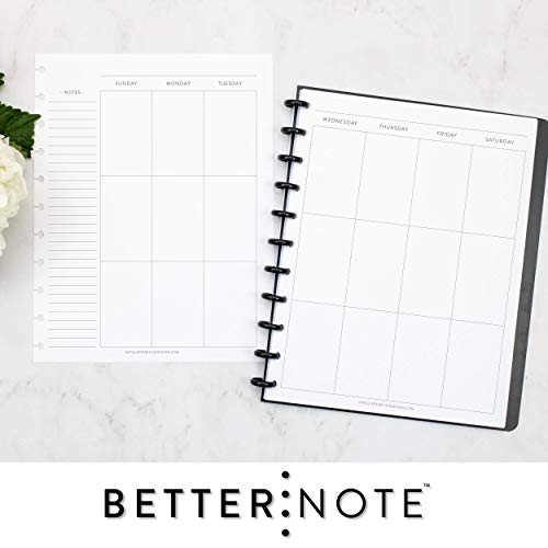 BetterNote Vertical Undated Calendar Refill Pages For Disc Notebooks BetterNote Vertical Undated Calendar Refill Pages For Disc Notebooks