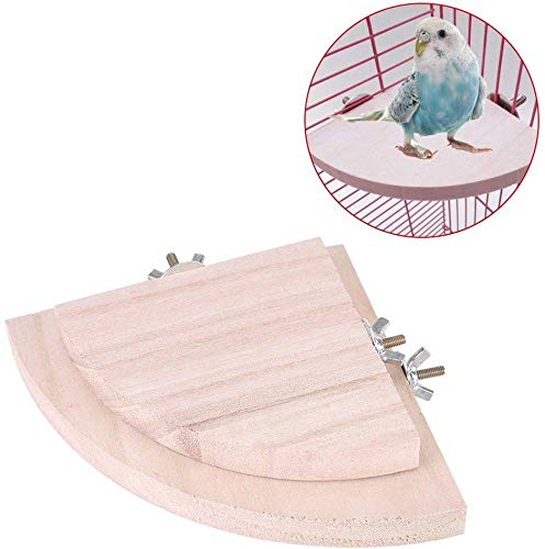Hamster Platforms, Wooden Fan-shaped Rest Stand Corner Jumping Platform Small Animal Chew Bite Toys for Parrots Squirrels Squirrels Guinea Pigs Rabbit