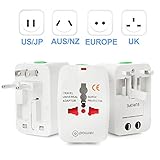 T POWER - Universal World Wide Travel Plug Adapter - White [Electronics]