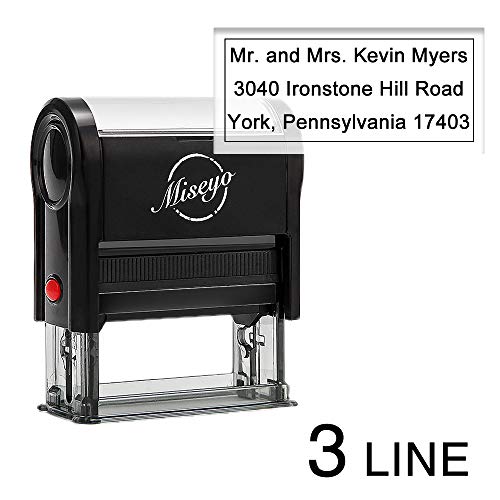 Miseyo Self Inking Custom Stamp Personalize Up to 3 Lines Rubber Return Address Stamp - 2 Ink Pads Included - Thumbnail 7
