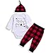 Toddler Baby Girls Denim Outfits Solid Color Sling Button Top+ Short Pants for Newborn Summer Clothes Sets 2Pcs (White+red, 0-3 Months)