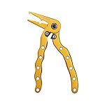 KastKing Falcon Aluminum Fishing Pliers – Angled Head Braid Cutter - Hook Remover - Line Cutter – Snap Ring Plier with Spring Loaded Super Sharp Tungsten Carbide Cutters (Gold)