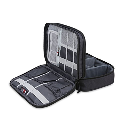 image for BUBM Double Layer Travel Electronics Accessories Storage Organizer, Po